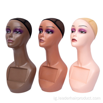 Ogologo olu wig isi ọkara ahụ Mannequin Isi